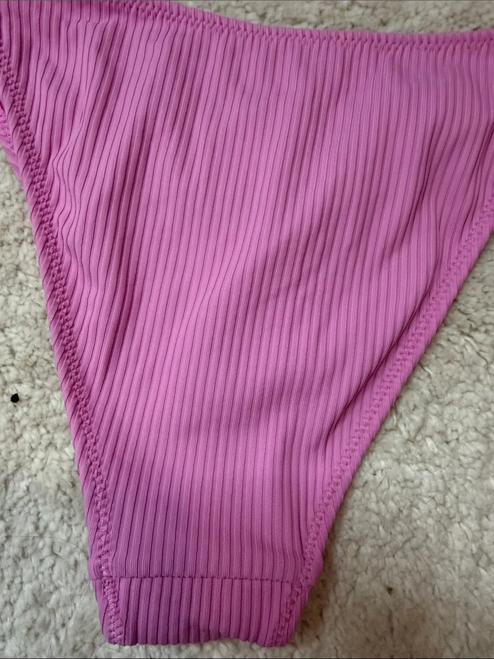 La Hearts Girls Light Pink Ribbed Halter Tie Bikini